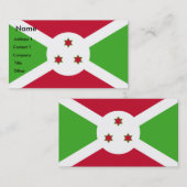 Carte de visite avec le drapeau du Burundi (Devant / Derrière)