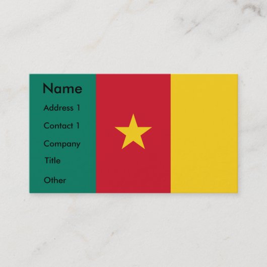 Carte de visite avec le drapeau du Cameroun (Devant)