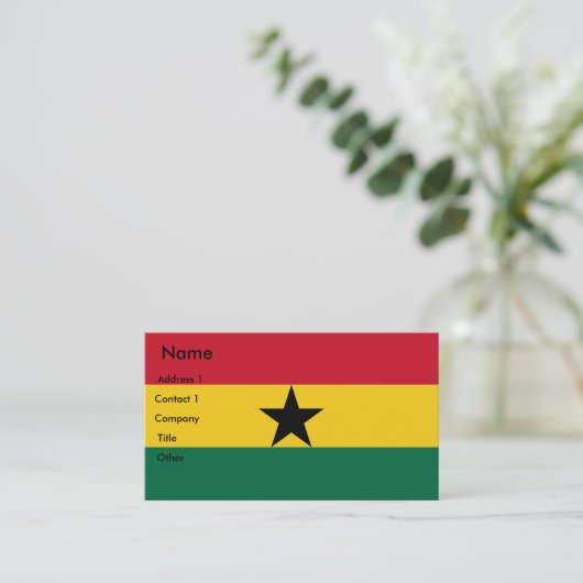 Carte de visite avec le drapeau du Ghana (Debout devant)