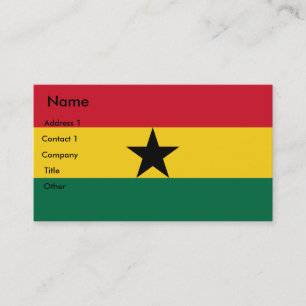 Carte de visite avec le drapeau du Ghana