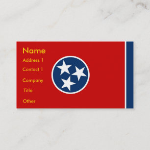 Carte de visite avec le drapeau du Tennessee U.S.A
