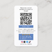 Carte de visite avec lien de code QR pour avis Goo (Dos)