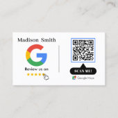 Carte de visite avec lien QR Code pour avis Google (Devant)