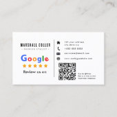 Carte de visite avec lien QR Code pour avis Google (Devant)