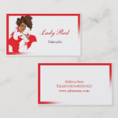 Carte de visite avec l'illustration Afro élégante (Devant / Derrière)