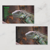 Carte de visite avec Lizard coloré Iguana (Devant / Derrière)