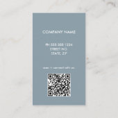Carte de visite avec logo de code QR bleu (Dos)