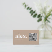 Carte de visite avec logo de code QR moderne (Debout devant)