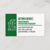 Carte de visite avec logo de marteau de maintenanc (Devant)