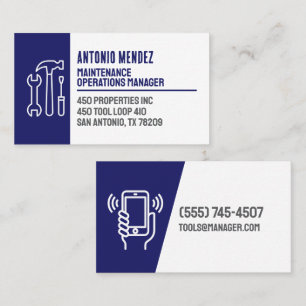 Carte de visite avec logo de marteau de maintenanc