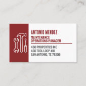 Carte de visite avec logo de marteau de maintenanc (Devant)