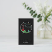 Carte de visite avec logo de phare nautique (Debout devant)