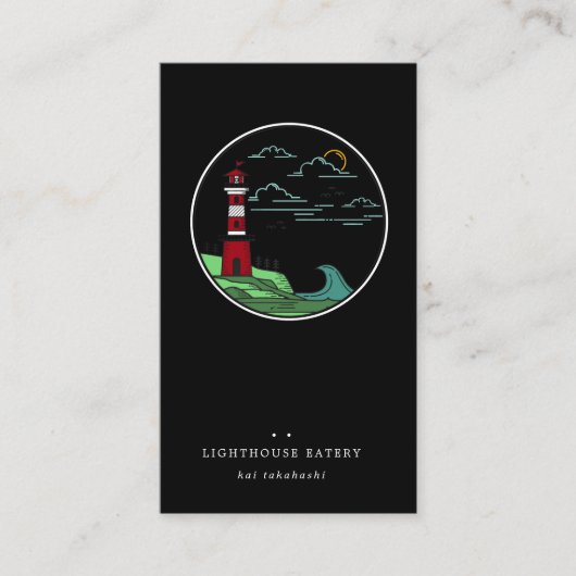Carte de visite avec logo de phare nautique (Devant)