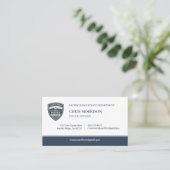 Carte de visite avec logo du service de police (Debout devant)