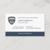 Carte de visite avec logo du service de police (Devant)
