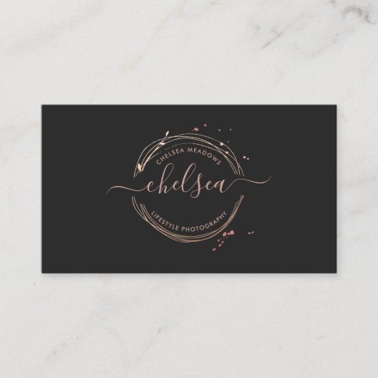 Carte de visite avec logo en or rose (Devant)
