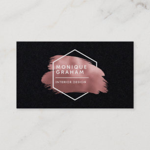 Carte de visite avec logo en or rose abstrait