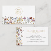 Carte de visite avec logo floral (Devant / Derrière)