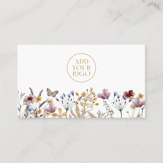 Carte de visite avec logo floral (Devant)