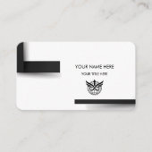 Carte de visite avec logo noir et blanc minimalist (Devant)