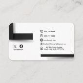Carte de visite avec logo noir et blanc minimalist (Dos)