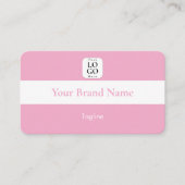 Carte de visite avec logo QR Code rose mignon (Devant)