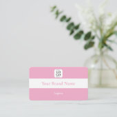 Carte de visite avec logo QR Code rose mignon (Debout devant)