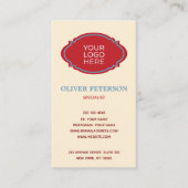 Carte de visite avec logo sur fond vintage. (Devant)