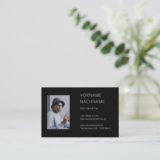 Carte de visite avec modèle (Debout devant)