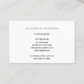 Carte de visite avec monogramme dans un style simp (Dos)