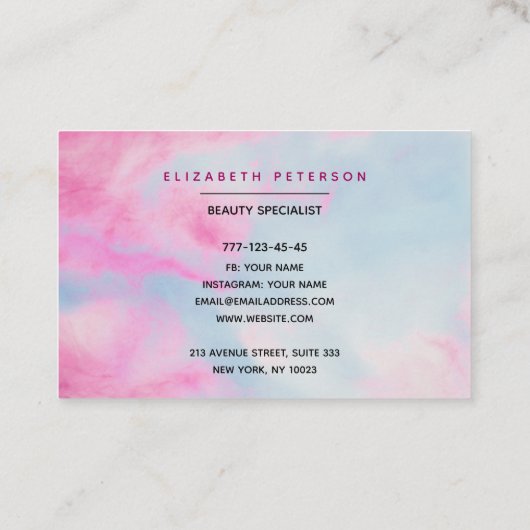 Carte de visite avec monogramme dans un style simp (Dos)