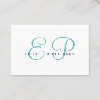 Carte de visite avec monogramme dans un style simp