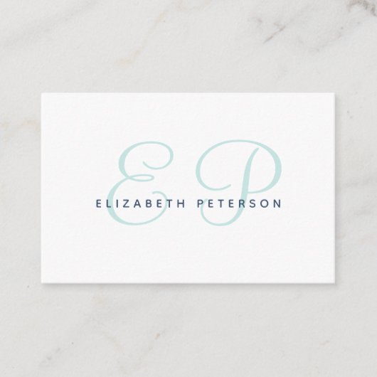 Carte de visite avec monogramme dans un style simp (Devant)