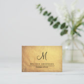Carte de visite avec monogramme dans un style simp (Debout devant)