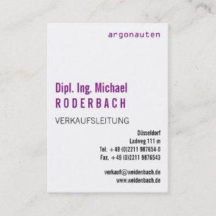Carte De Visite Avec monogramme en orientation portrait