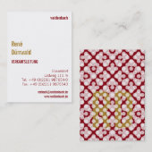Carte De Visite Avec monogramme en orientation portrait (Devant / Derrière)