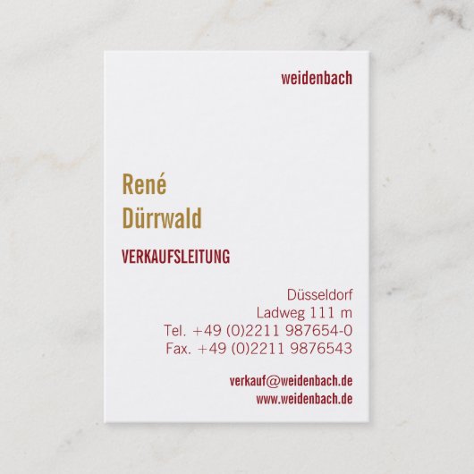 Carte De Visite Avec monogramme en portrait (Devant)