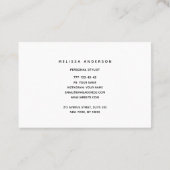 Carte de visite avec monogramme et arrière - plan. (Dos)