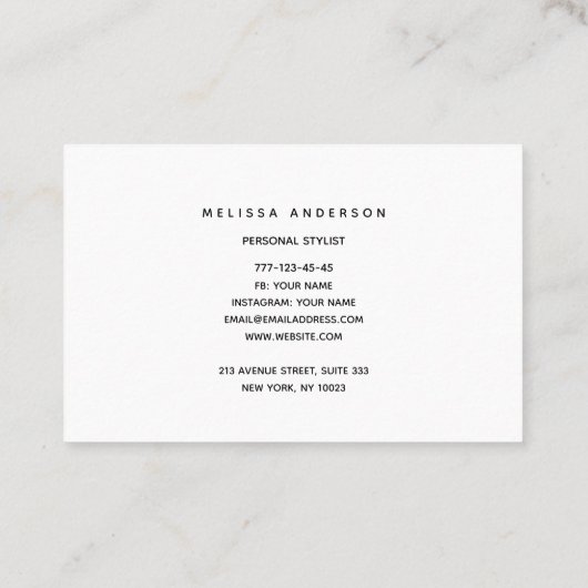 Carte de visite avec monogramme et arrière - plan. (Dos)