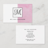 Carte de visite avec monogramme et arrière - plan. (Devant / Derrière)