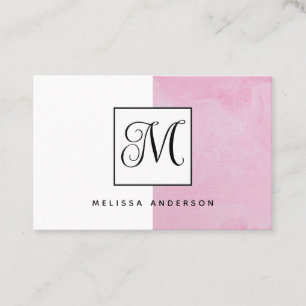 Carte de visite avec monogramme et arrière - plan.