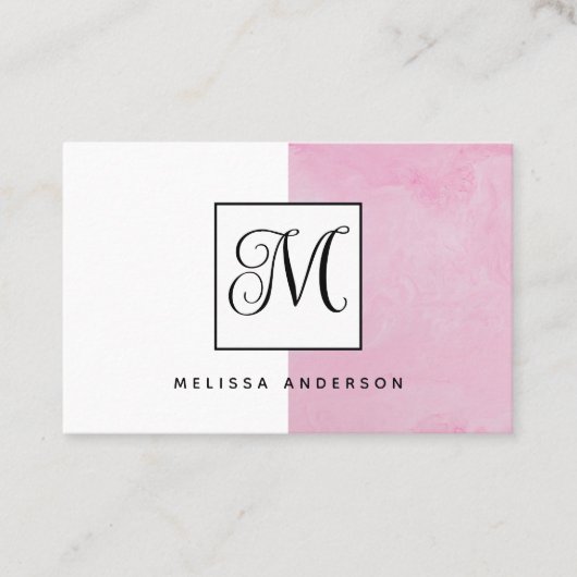 Carte de visite avec monogramme et arrière - plan. (Devant)