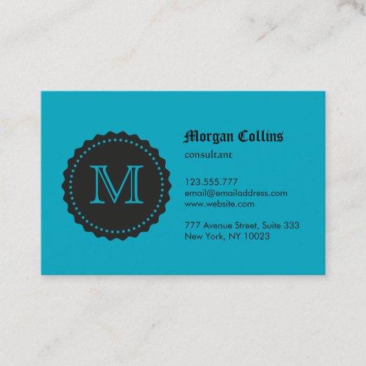 Carte de visite avec monogramme et sceau (Devant)