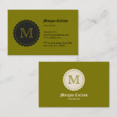 Carte de visite avec monogramme et sceau (Devant / Derrière)