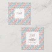 Carte de visite avec motif de coquillages rétro. (Devant / Derrière)