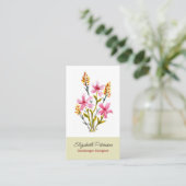 Carte de visite avec motif de fleurs d'aquarelle. (Debout devant)