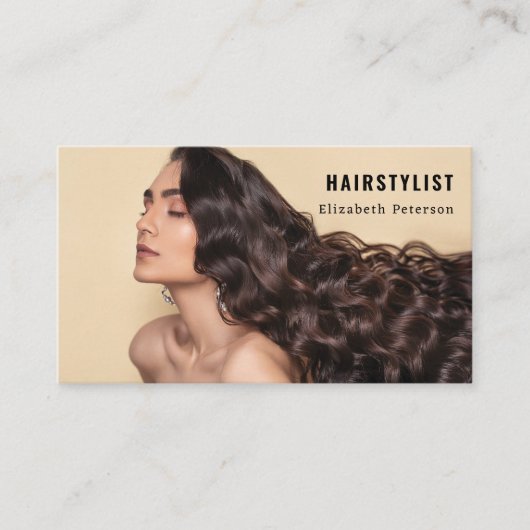 Carte de visite avec photo pour coiffeur (Devant)