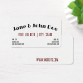 Carte de visite avec place pour deux noms et conta (Bureau)