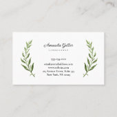 Carte de visite avec plante aquarelle. (Dos)