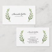 Carte de visite avec plante aquarelle. (Devant / Derrière)